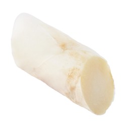 Photo of Piece of raw asparagus spear isolated on white