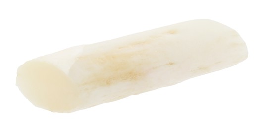 Photo of Piece of raw asparagus spear isolated on white