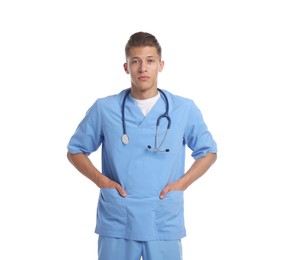 Photo of Portrait of medical student on white background