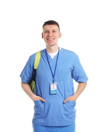 Photo of Portrait of medical student on white background