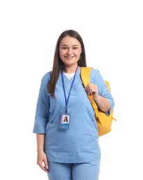 Photo of Portrait of medical student on white background
