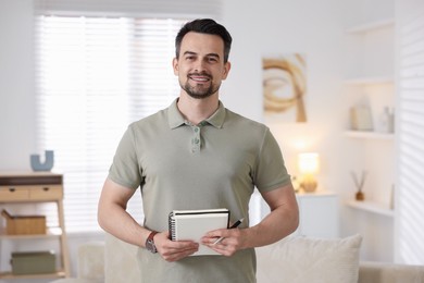 Photo of Professional psychologist with notebook in his office