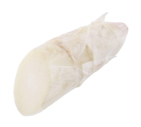 Photo of Piece of raw asparagus spear isolated on white