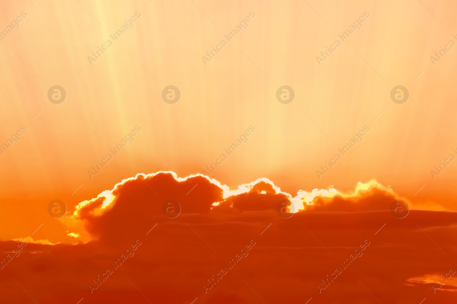 Orange sky with clouds during hot summer weather Image of Orange sky with clouds during hot summer weather