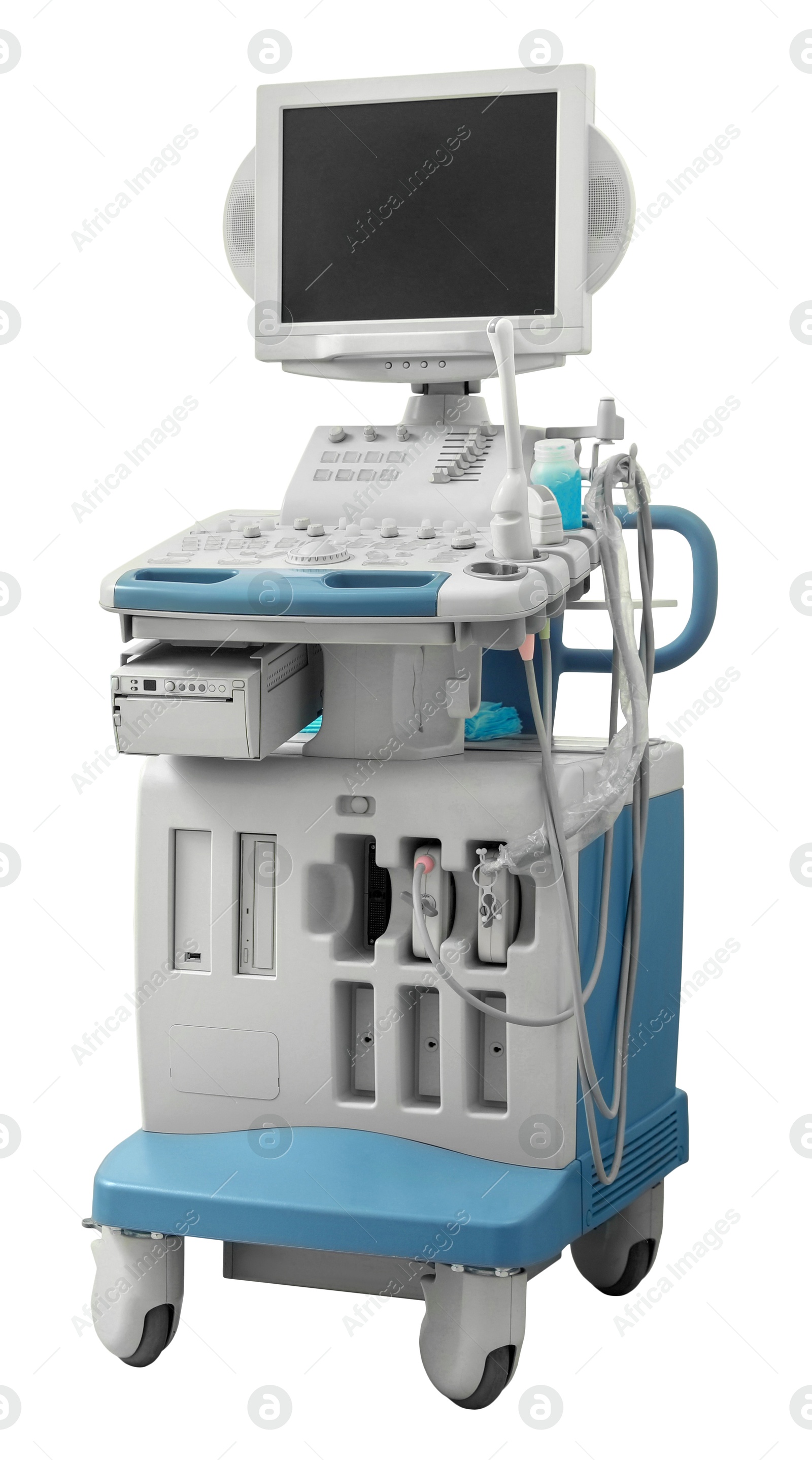 Ultrasound machine isolated on white. Medical equipment Image of Ultrasound machine isolated on white. Medical equipment