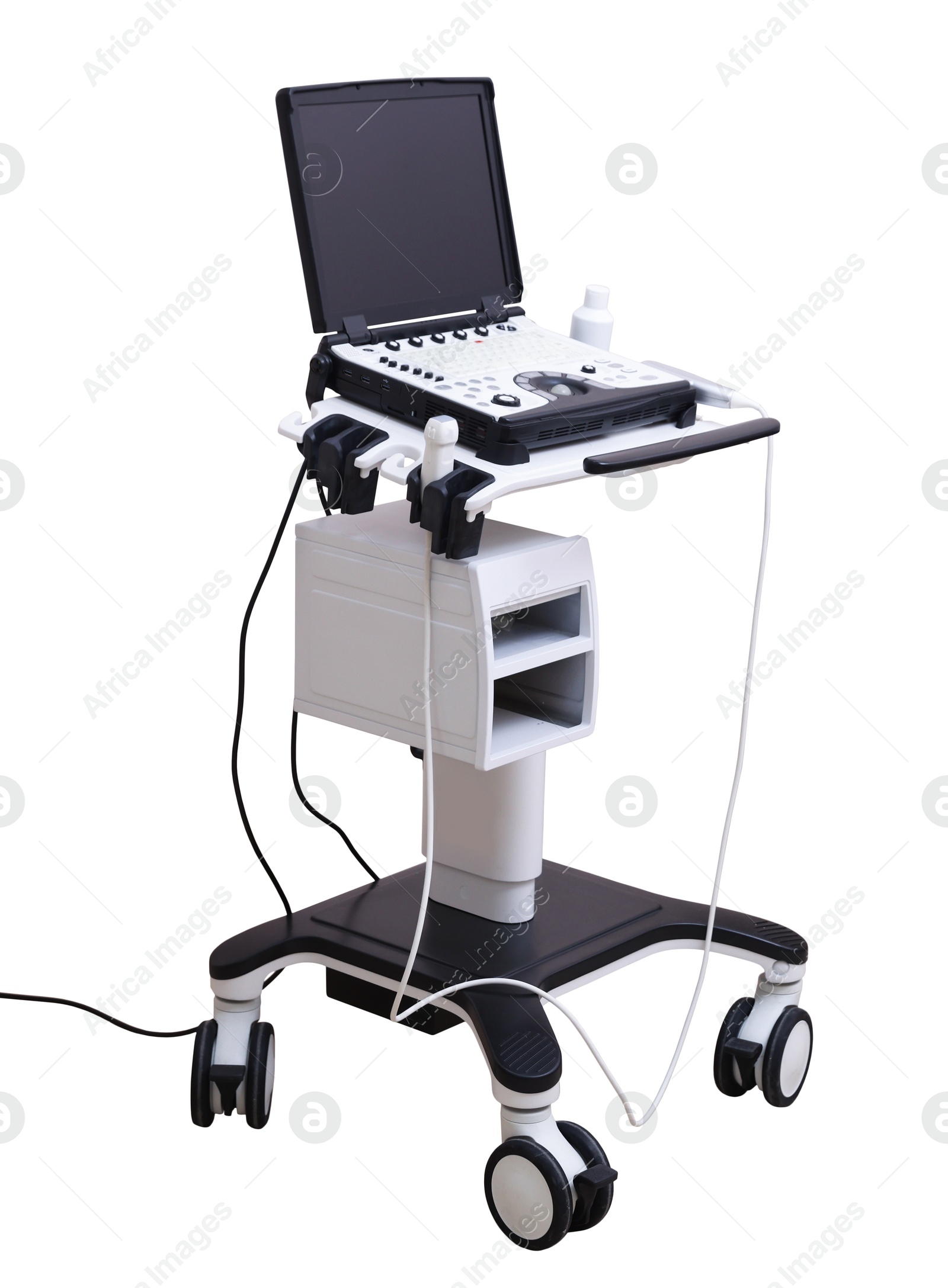 Ultrasound machine isolated on white. Medical equipment Image of Ultrasound machine isolated on white. Medical equipment