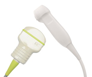 Image of Ultrasonic transducers isolated on white. Medical equipment
