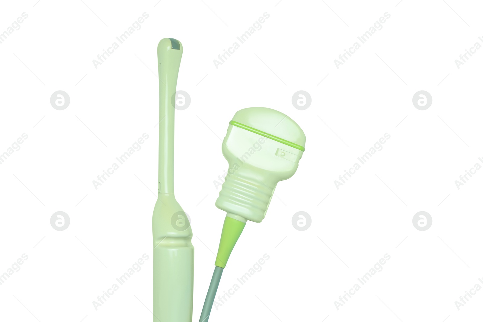 Ultrasonic transducers isolated on white. Medical equipment Image of Ultrasonic transducers isolated on white. Medical equipment