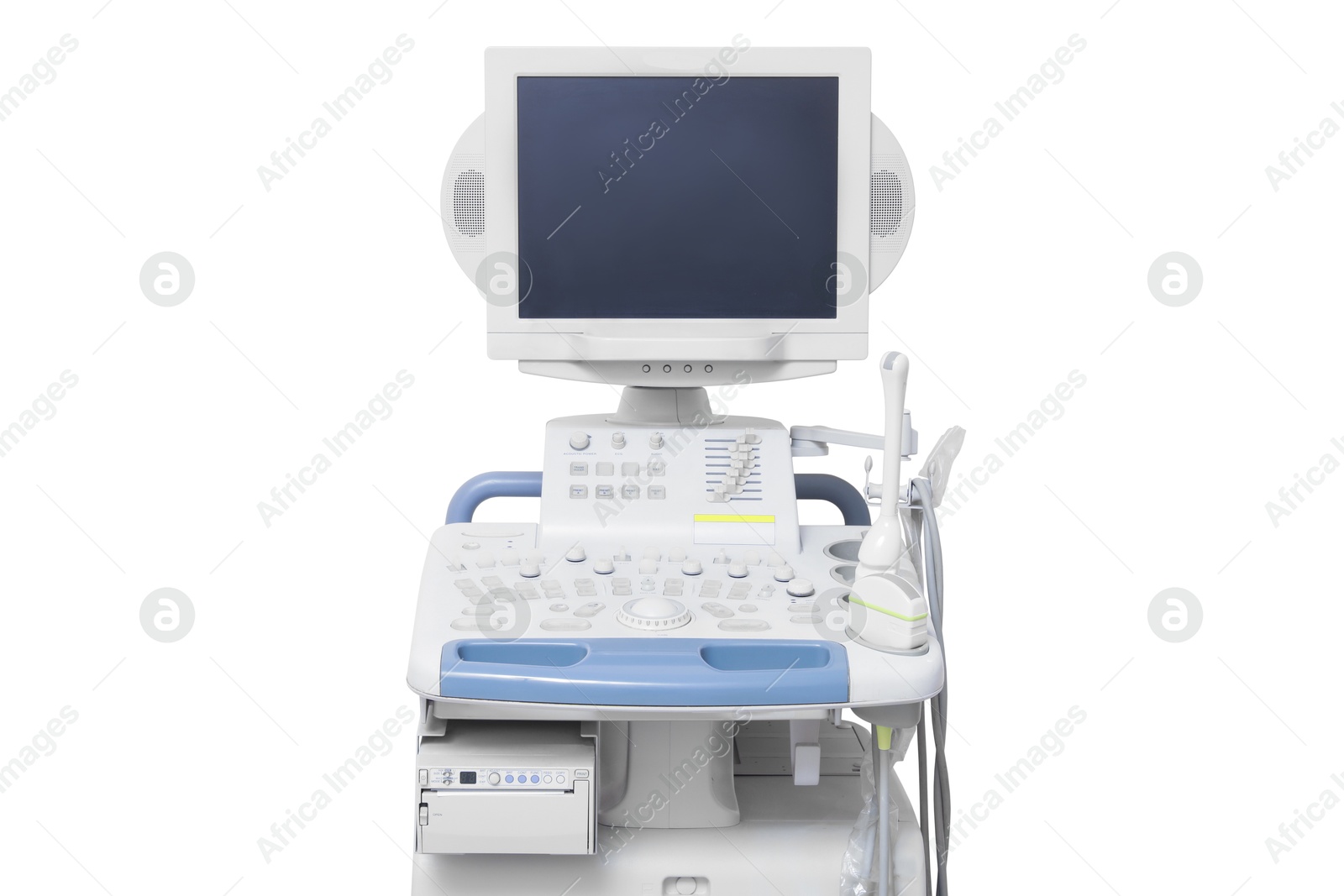 Ultrasound machine isolated on white. Medical equipment Image of Ultrasound machine isolated on white. Medical equipment