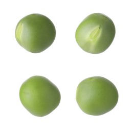 Image of Fresh green peas isolated on white, set