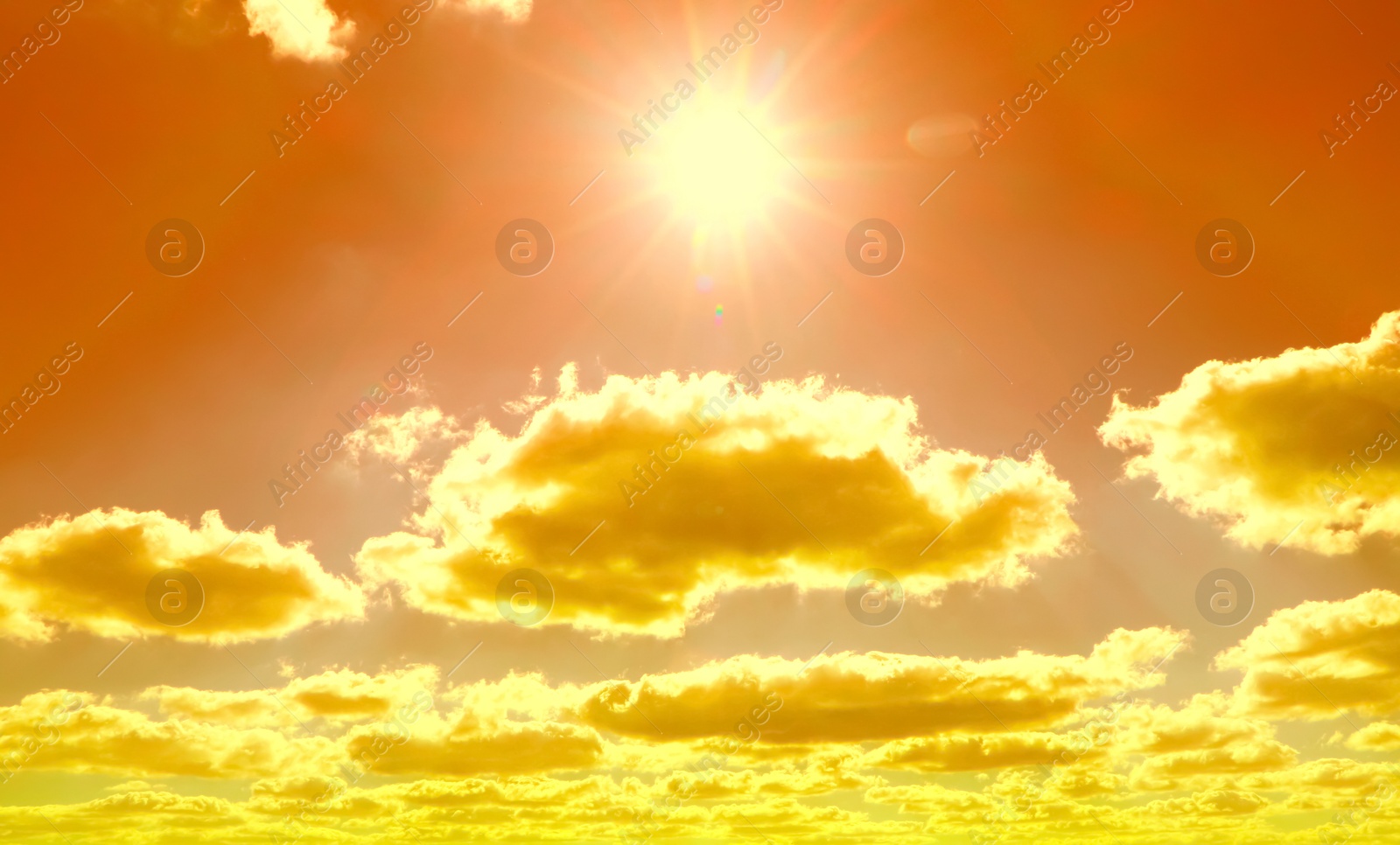 Orange sky with clouds during hot summer weather Image of Orange sky with clouds during hot summer weather
