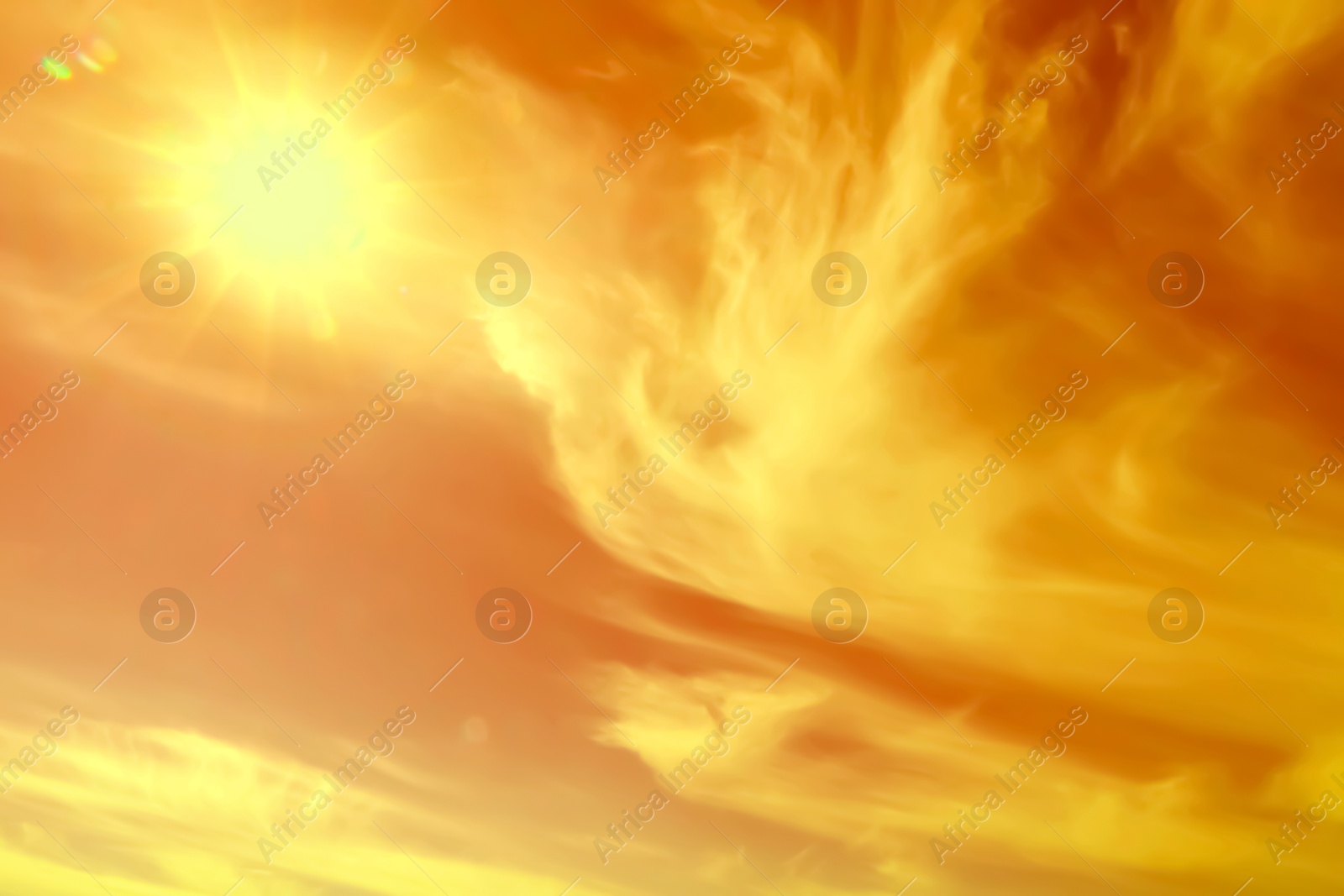 Orange sky with clouds during hot summer weather Image of Orange sky with clouds during hot summer weather