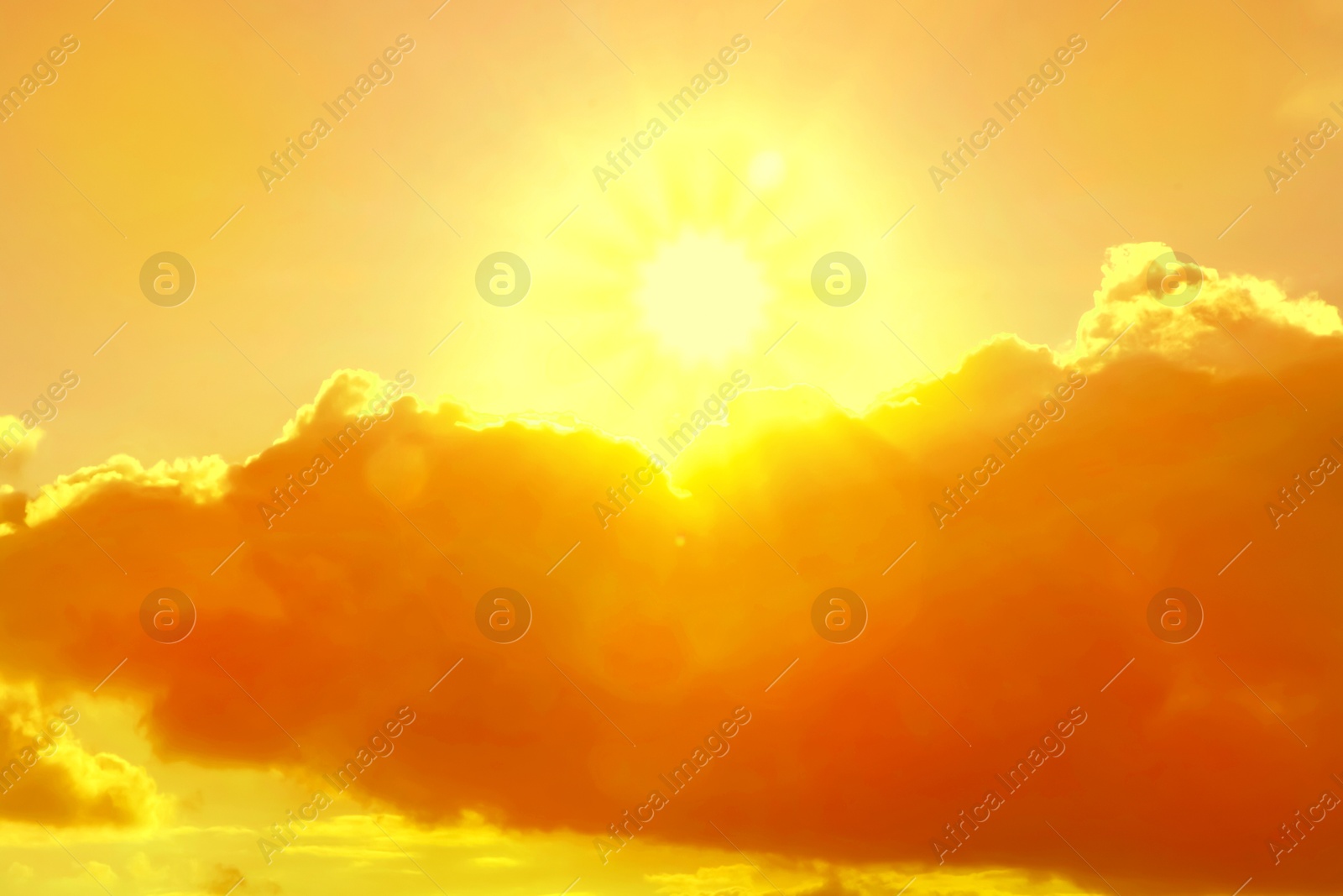 Orange sky with clouds during hot summer weather Image of Orange sky with clouds during hot summer weather