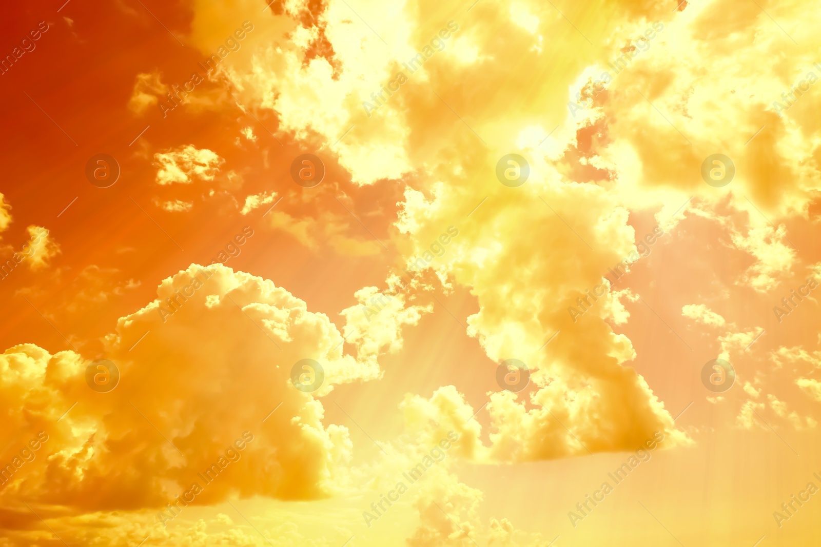 Orange sky with clouds during hot summer weather Image of Orange sky with clouds during hot summer weather