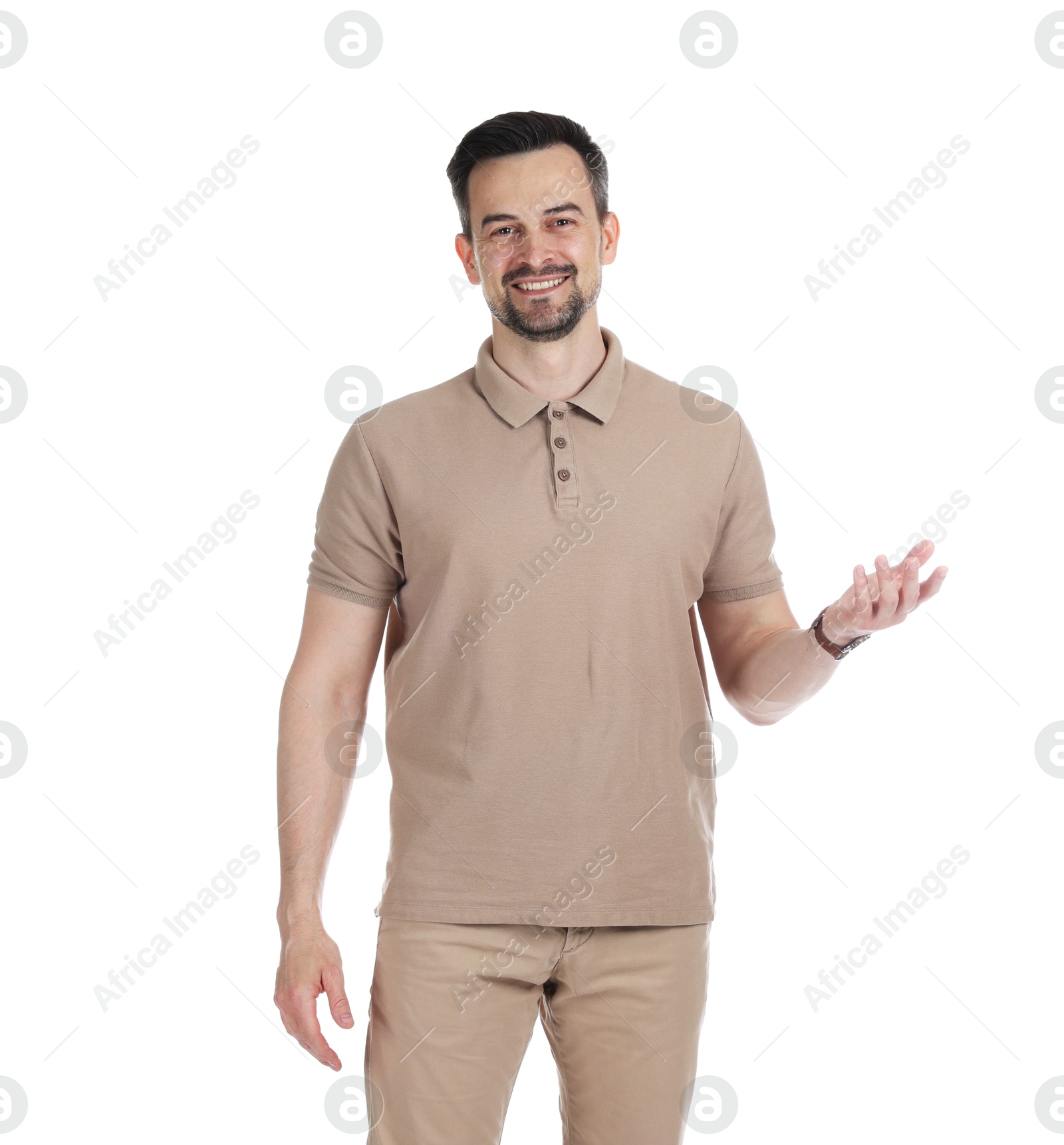 Portrait of professional psychologist on white background Photo of Portrait of professional psychologist on white background