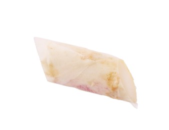 Photo of Piece of raw asparagus spear isolated on white