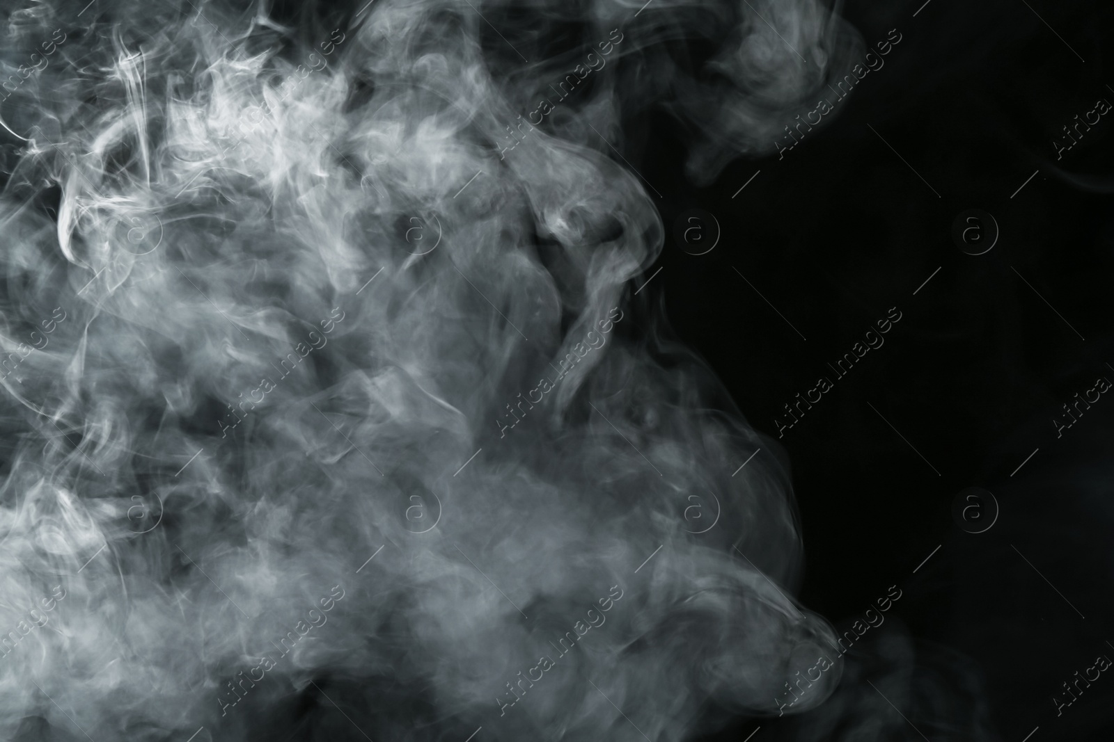 Hookah smoke on black background, closeup. Space for text Photo of Hookah smoke on black background, closeup. Space for text