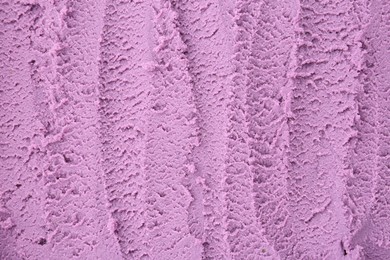 Photo of Tasty blueberry sorbet as background, top view