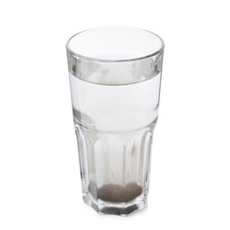 Photo of Glass with dirty water isolated on white