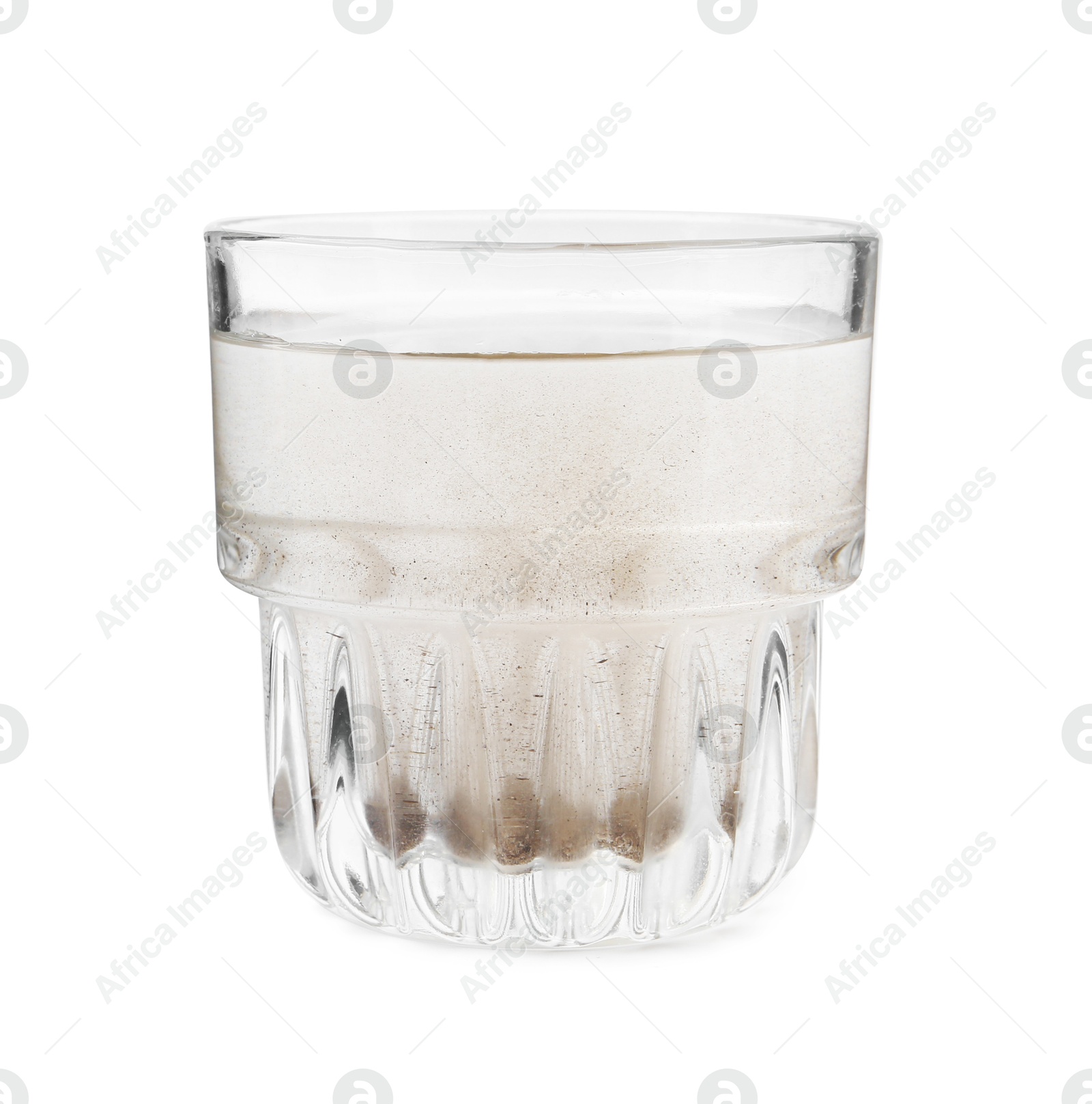 Photo of Glass with dirty water isolated on white