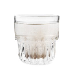 Photo of Glass with dirty water isolated on white