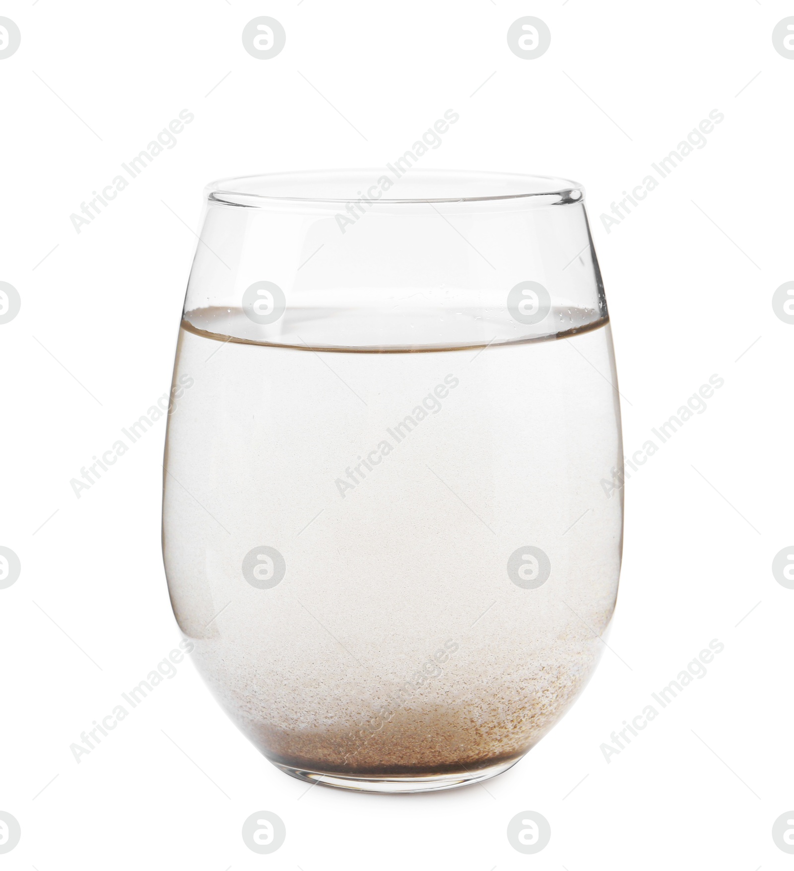 Glass with dirty water isolated on white Photo of Glass with dirty water isolated on white