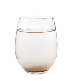 Photo of Glass with dirty water isolated on white