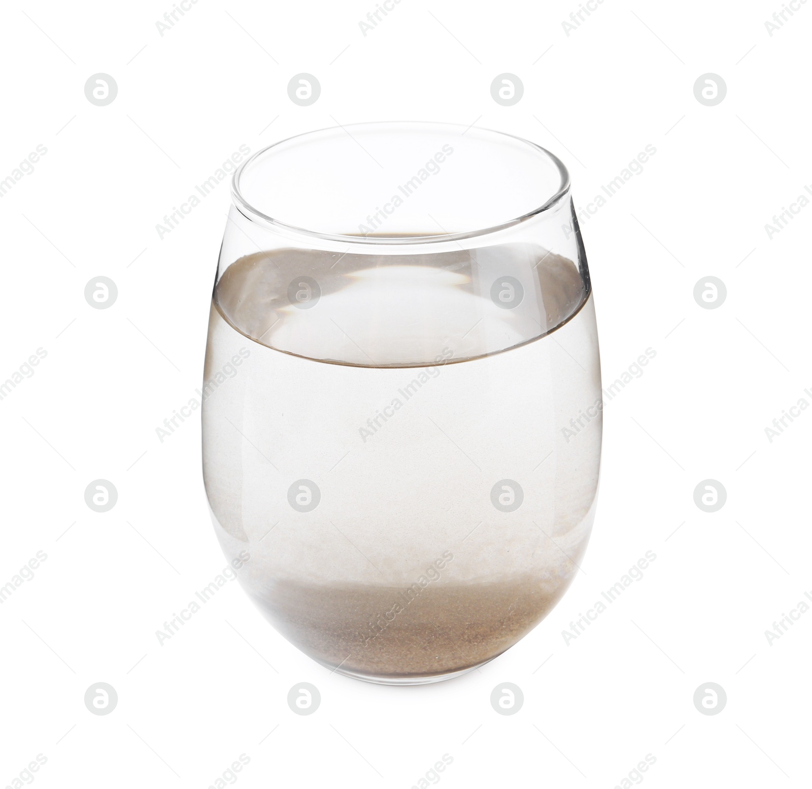 Photo of Glass with dirty water isolated on white