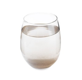 Photo of Glass with dirty water isolated on white