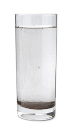 Photo of Glass with dirty water isolated on white