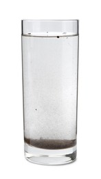 Photo of Glass with dirty water isolated on white