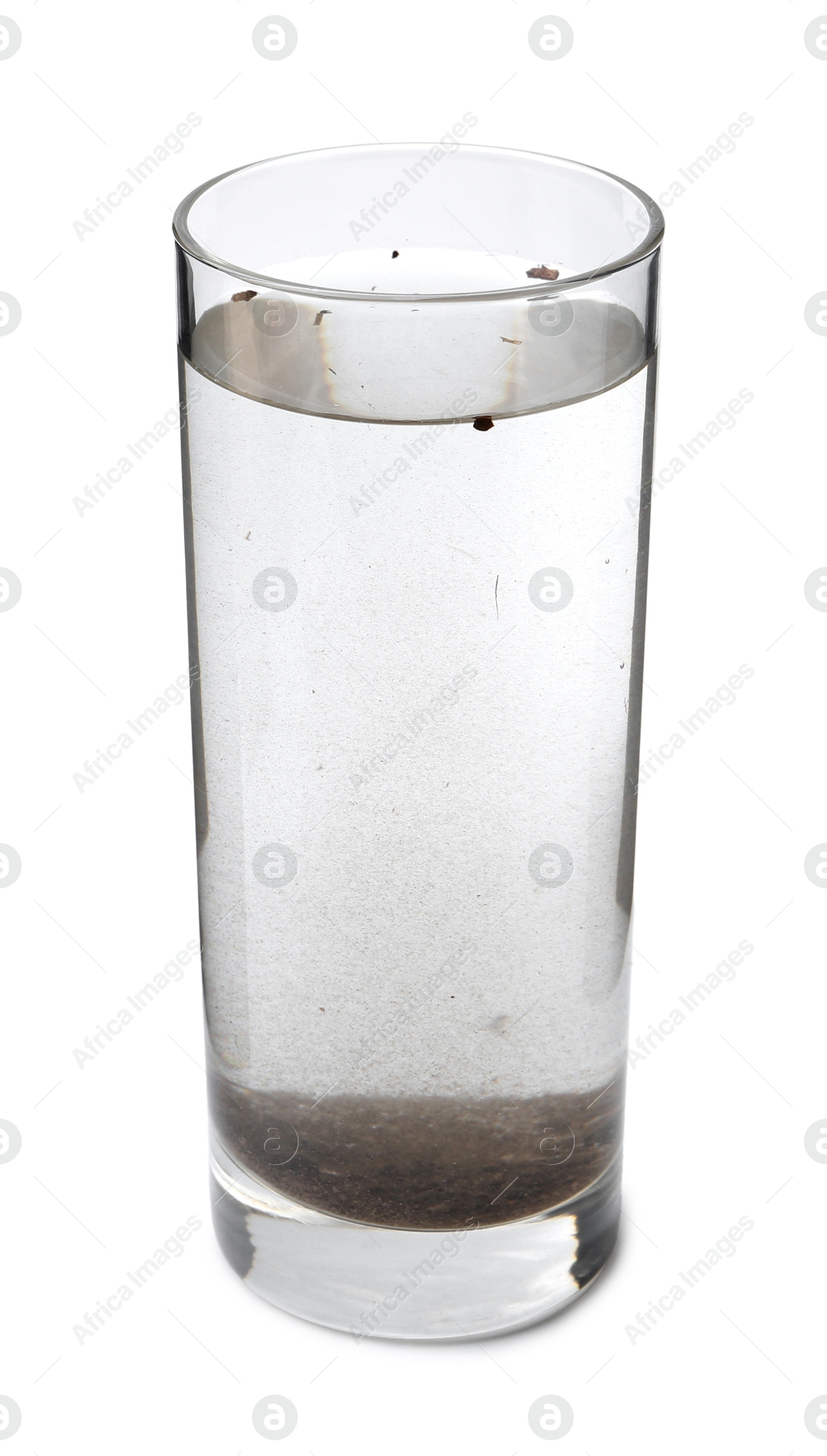 Glass with dirty water isolated on white Photo of Glass with dirty water isolated on white
