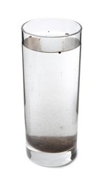 Photo of Glass with dirty water isolated on white