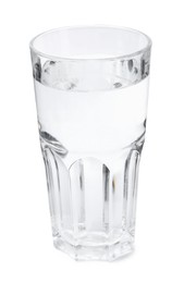 Photo of Glass with dirty water isolated on white