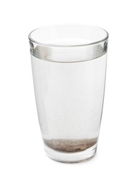 Photo of Glass with dirty water isolated on white