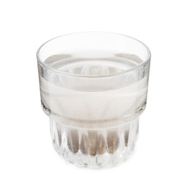 Photo of Glass with dirty water isolated on white
