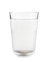 Photo of Glass with dirty water isolated on white