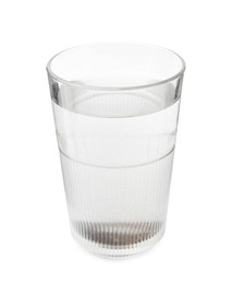 Photo of Glass with dirty water isolated on white