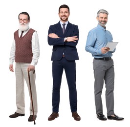 Image of Different people on white background. Full-length portraits