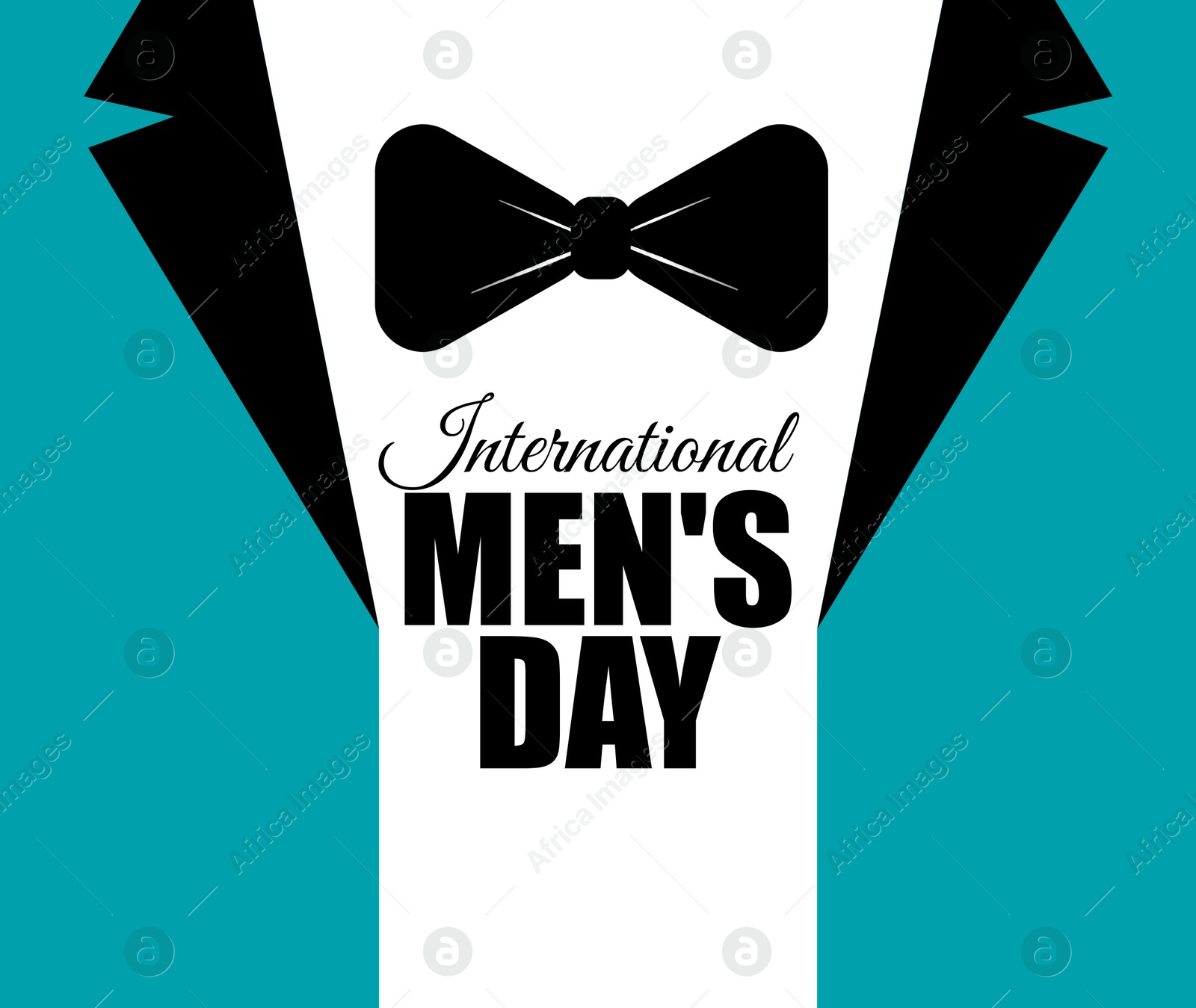 International Men's Day card with jacket and bowtie illustrations Image of International Men's Day card with jacket and bowtie illustrations
