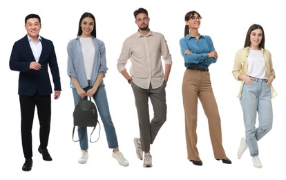 Image of Different people on white background. Full-length portraits