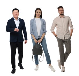 Image of Different people on white background. Full-length portraits