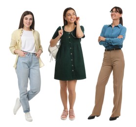 Image of Different people on white background. Full-length portraits