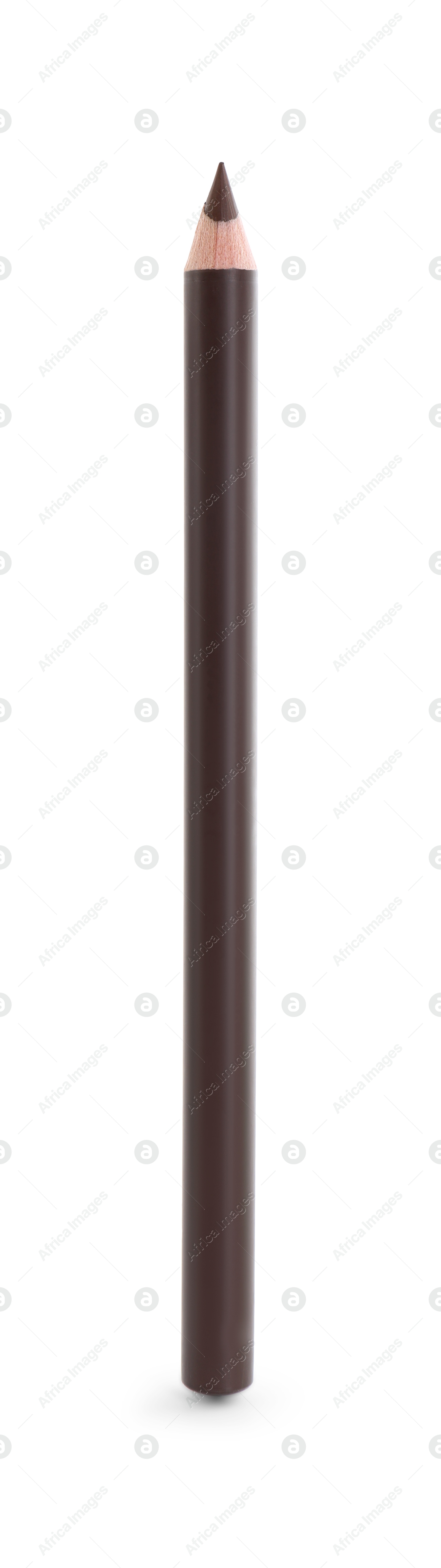 One brown eyebrow pencil isolated on white Photo of One brown eyebrow pencil isolated on white