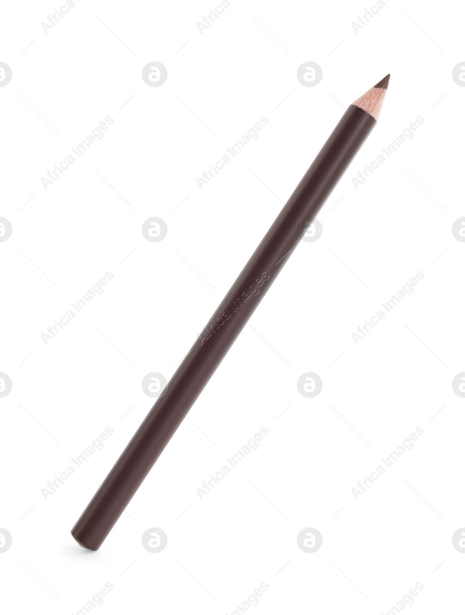 One brown eyebrow pencil isolated on white Photo of One brown eyebrow pencil isolated on white