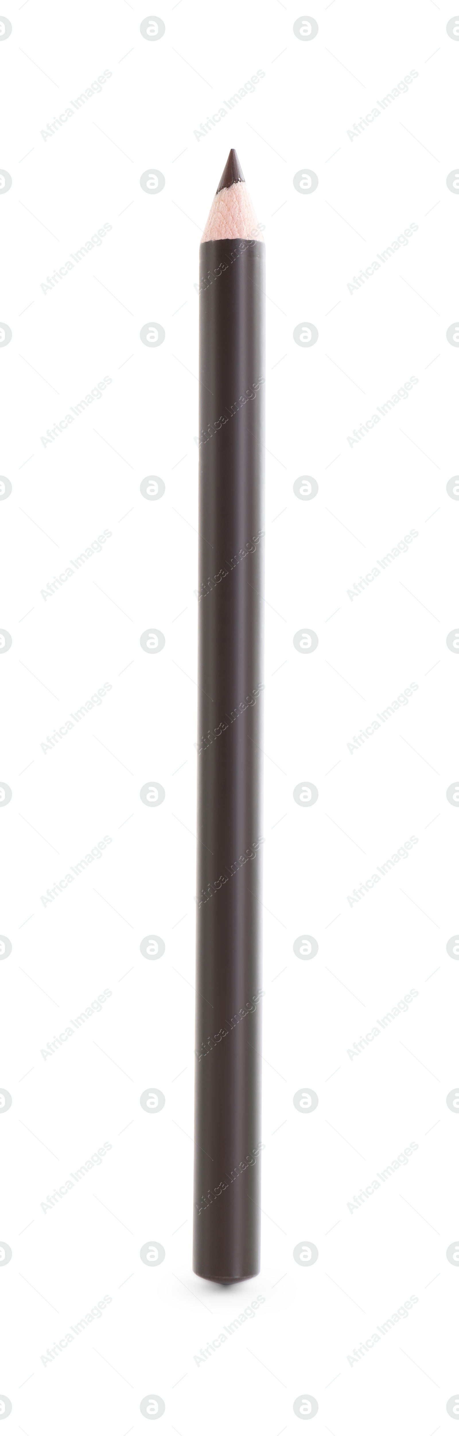 One brown eyebrow pencil isolated on white Photo of One brown eyebrow pencil isolated on white