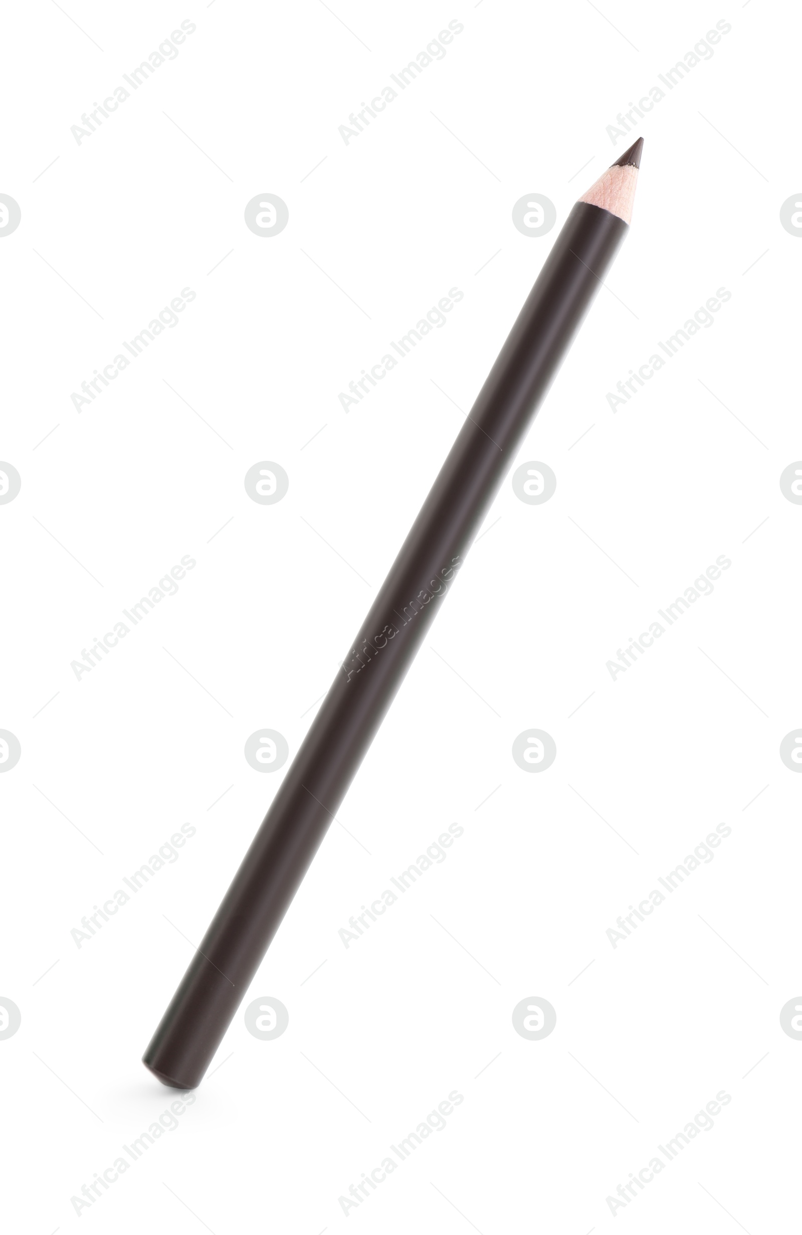 One brown eyebrow pencil isolated on white Photo of One brown eyebrow pencil isolated on white