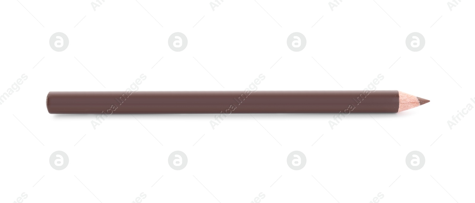 One brown eyebrow pencil isolated on white Photo of One brown eyebrow pencil isolated on white
