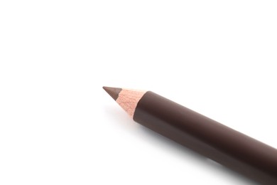 Photo of One brown eyebrow pencil isolated on white