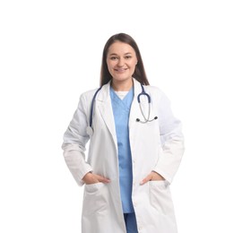 Photo of Portrait of medical student on white background